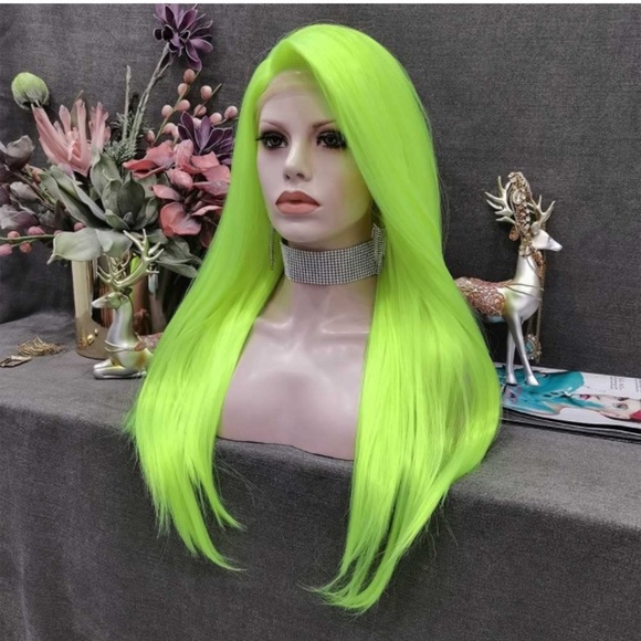 Neon Green Straight Lace Front Wig